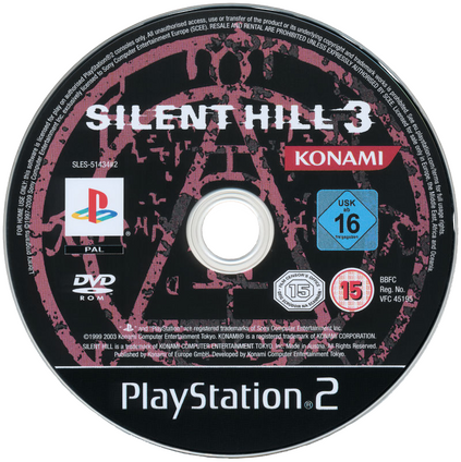 the disc for the video game silent hill 3.