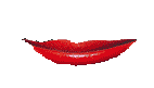 a gif of red lips smiling and revealing vampire fangs.
